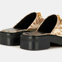 By Far Sandales À Talons|Mules en Cuir Sabot beige