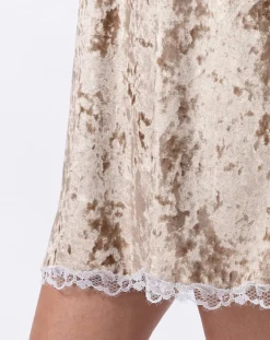 Le Chat Lingerie, Nuit|Nuisette en velours Platine dorée