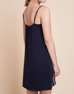 Le Chat Lingerie, Nuit|Nuisette Valentin à rayures marine/violet