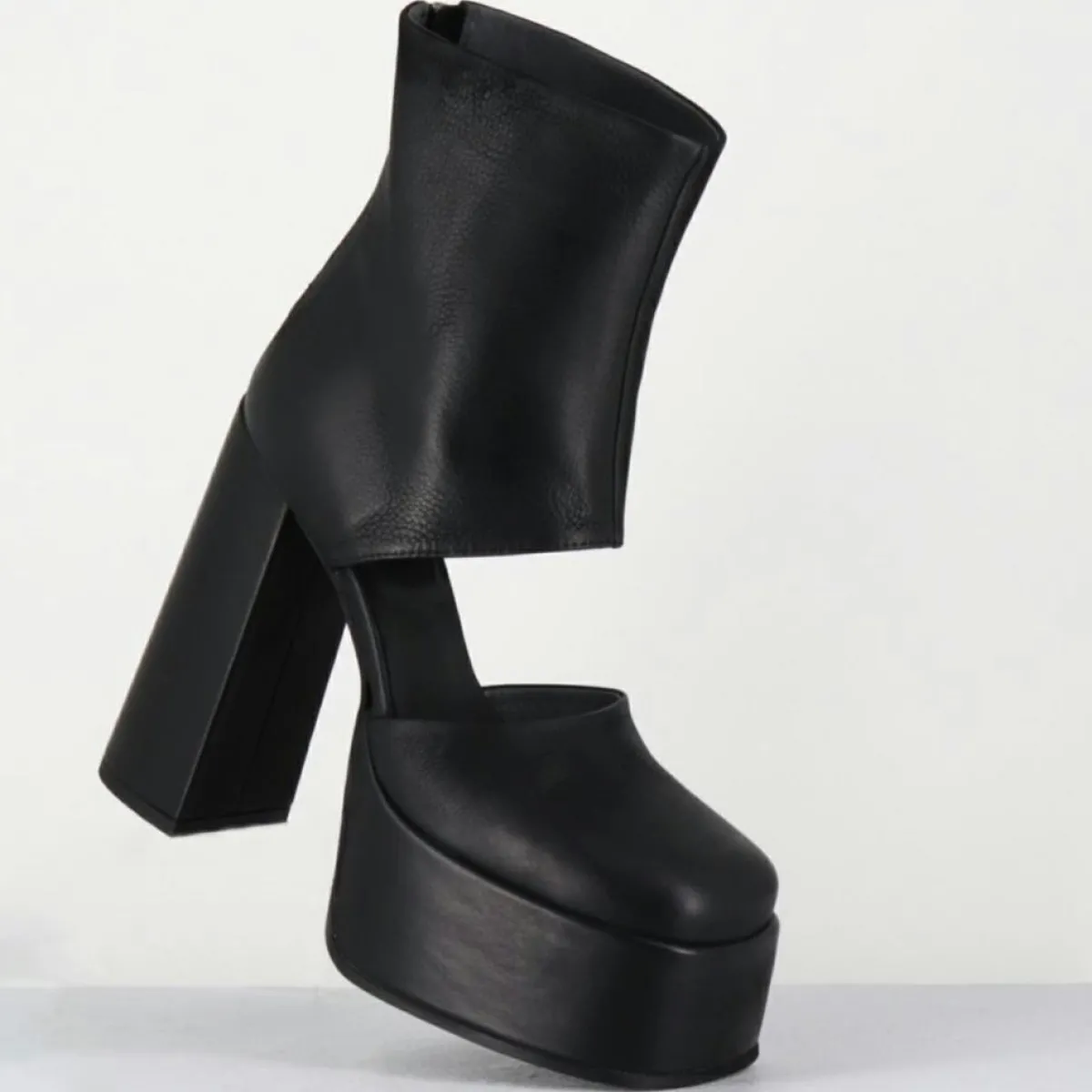 Sort Aarhus Bottines|Open Boots en Cuir 3760 noires - Talon : 13cm