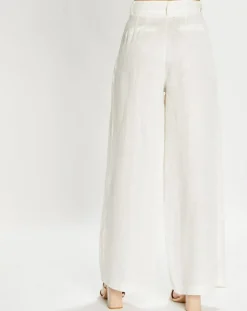 Lauren Vidal Pantalons|Pantalon 100% Lin Cara écru