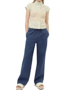 Marc O'Polo Pantalons|Pantalon 100% Lin Elastique Lin bleu moyen