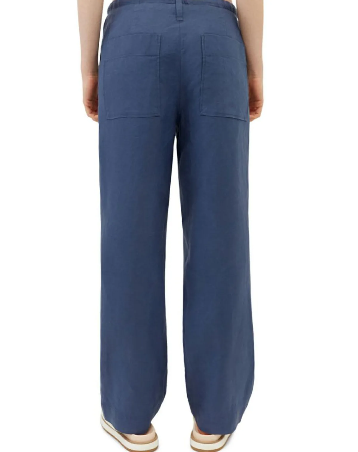 Marc O'Polo Pantalons|Pantalon 100% Lin Elastique Lin bleu moyen