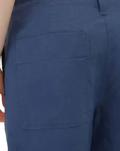 Marc O'Polo Pantalons|Pantalon 100% Lin Elastique Lin bleu moyen