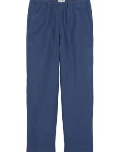 Marc O'Polo Pantalons|Pantalon 100% Lin Elastique Lin bleu moyen