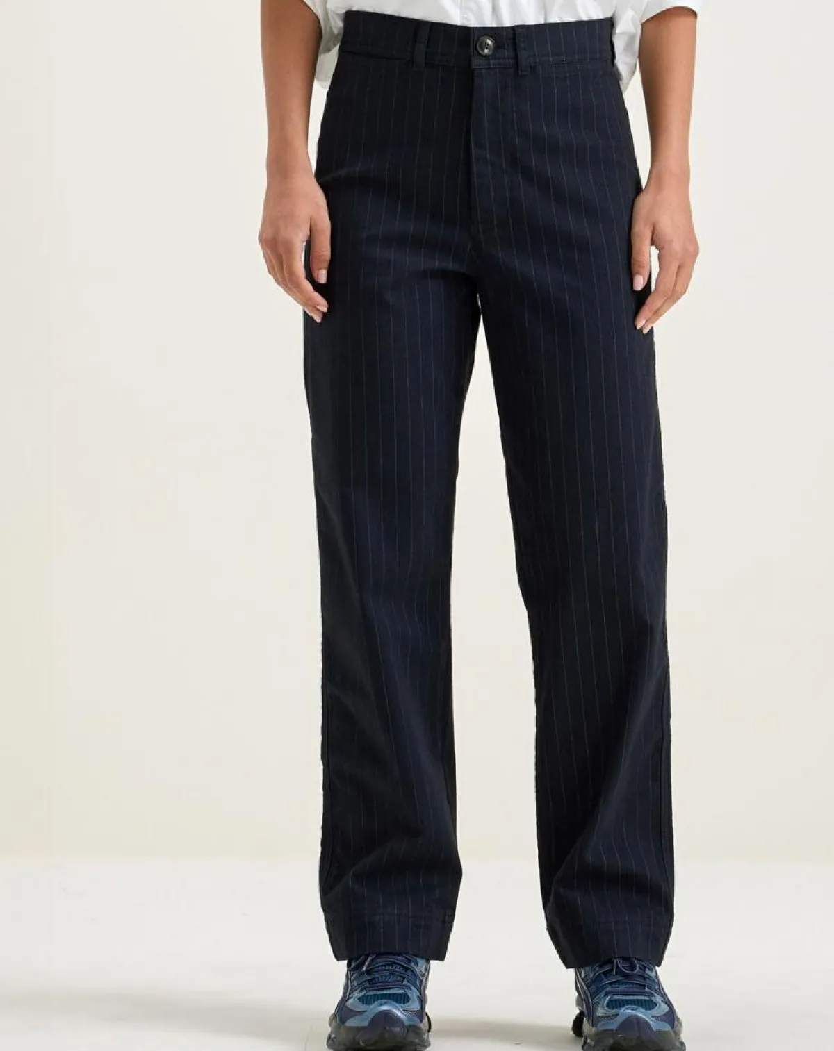 Bellerose Pantalons|Pantalon ajusté Ghada rayé marine
