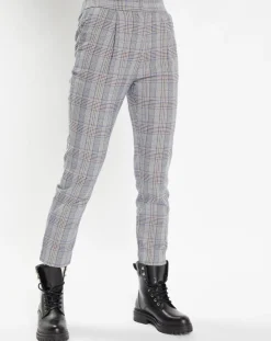 Galeries Lafayette Pantalons|Pantalon ajusté Rink imprimé Prince de Galles gris/noir