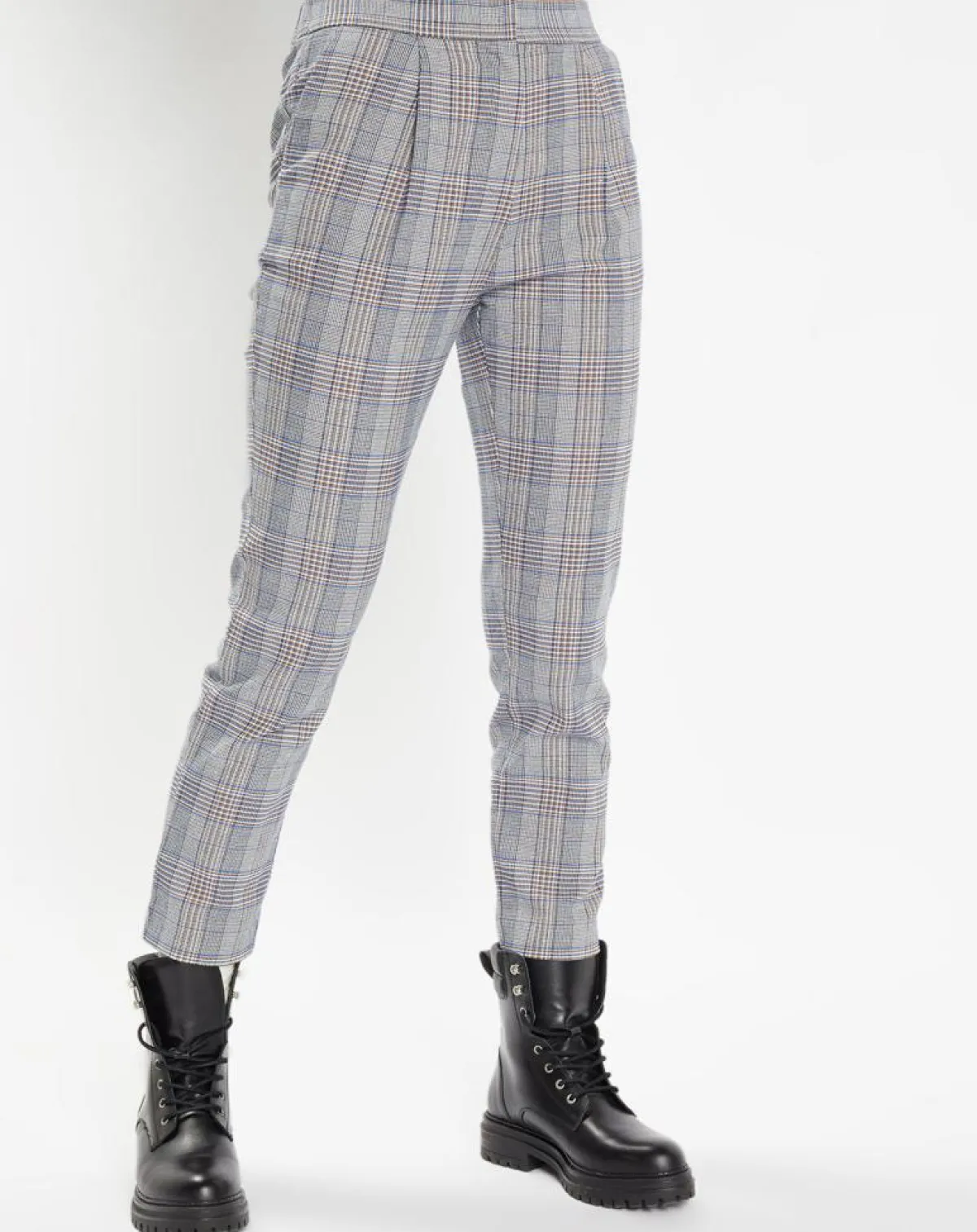 Galeries Lafayette Pantalons|Pantalon ajusté Rink imprimé Prince de Galles gris/noir