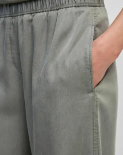 Marc O'Polo Pantalons|Pantalon ample à taille élastique vert de gris
