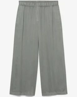 Marc O'Polo Pantalons|Pantalon ample à taille élastique vert de gris