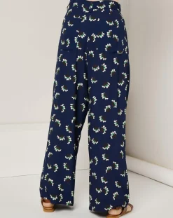 See u Soon Pantalons|Pantalon ample fluide Julia imprimé marine