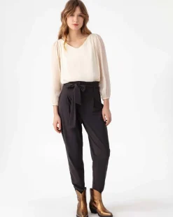 Indies Pantalons|Pantalon avec Ceinture Hadrien choco