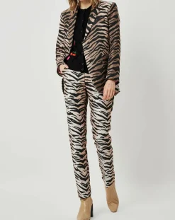 Manoush Pantalons|Pantalon Belle de Jour imprimé marron