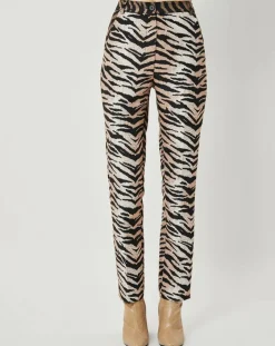 Manoush Pantalons|Pantalon Belle de Jour imprimé marron