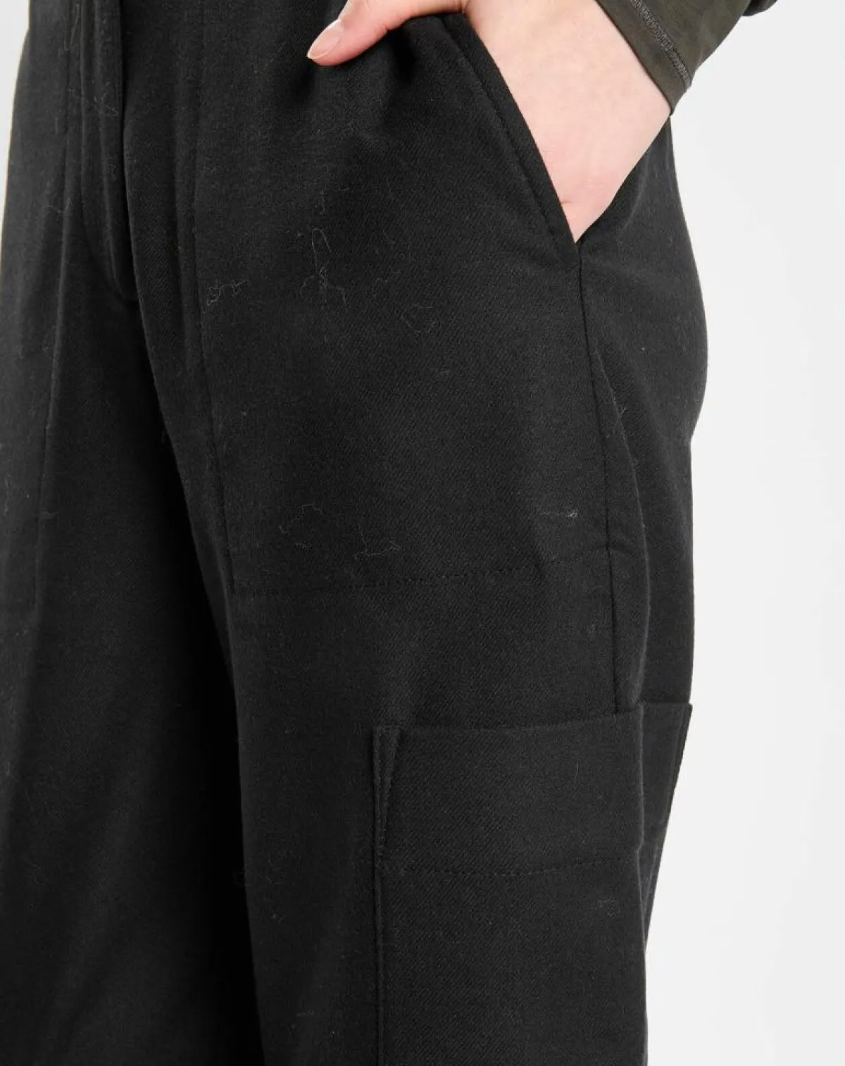 Marc O'Polo Pantalons|Pantalon cargo en Laine mélangée noir