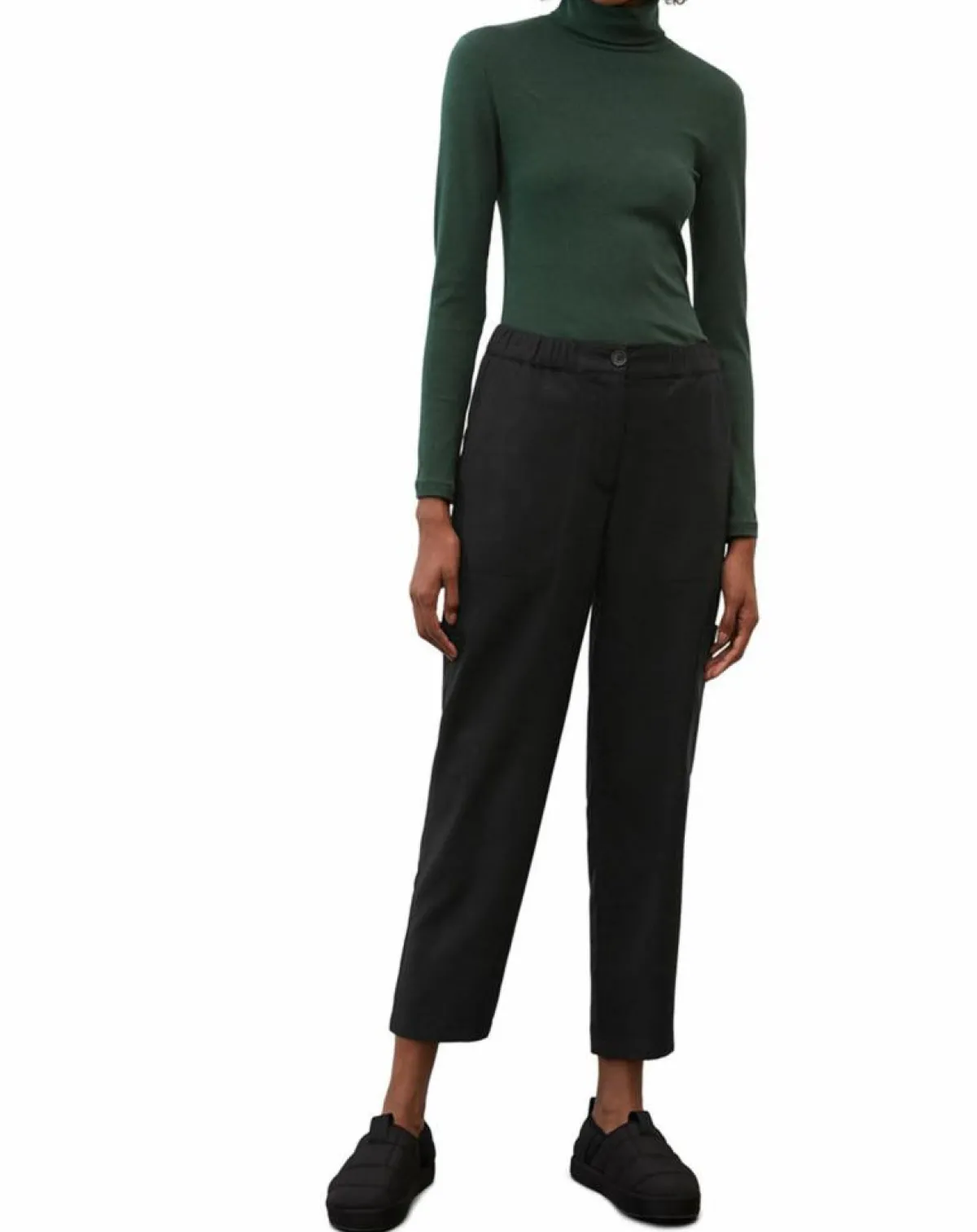 Marc O'Polo Pantalons|Pantalon cargo en Laine mélangée noir