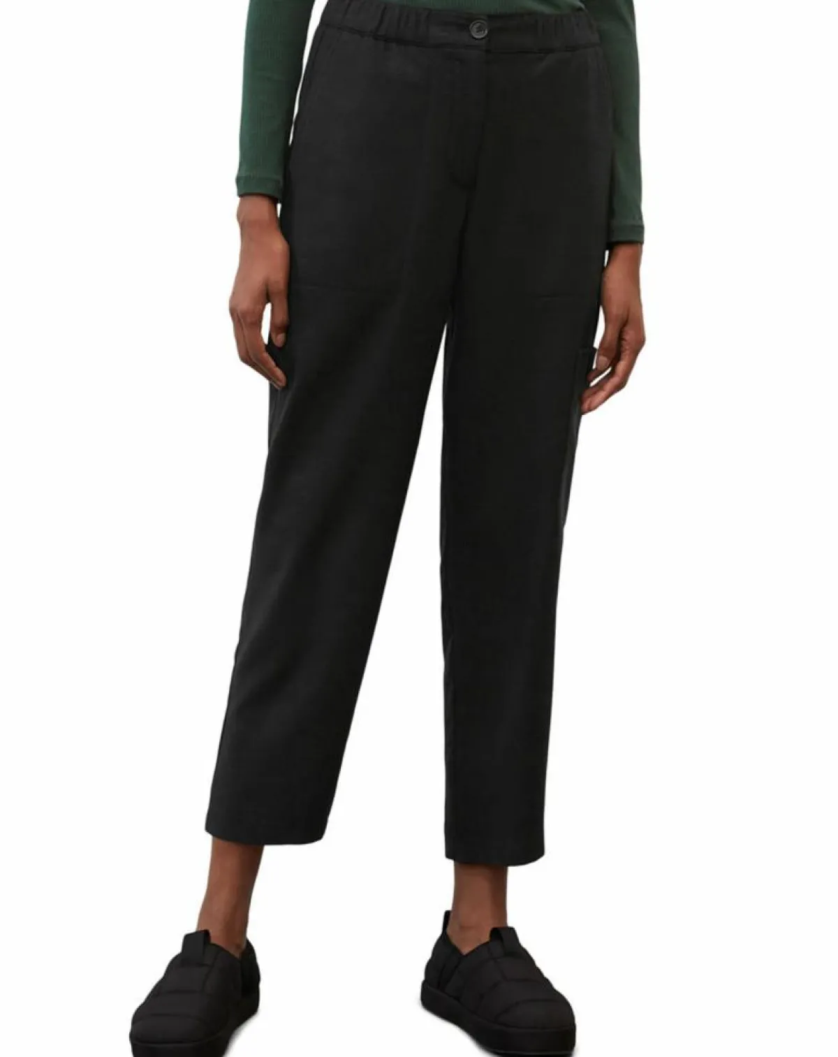 Marc O'Polo Pantalons|Pantalon cargo en Laine mélangée noir