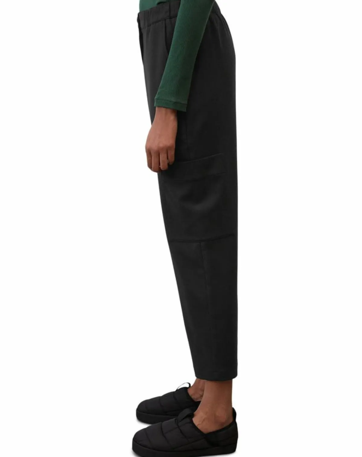 Marc O'Polo Pantalons|Pantalon cargo en Laine mélangée noir