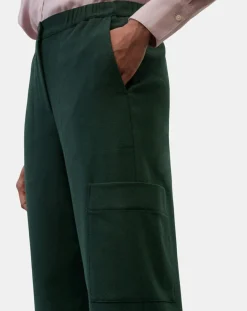 Marc O'Polo Pantalons|Pantalon cargo en Laine mélangée vert foncé