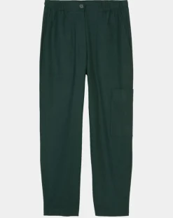 Marc O'Polo Pantalons|Pantalon cargo en Laine mélangée vert foncé