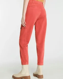 Galeries Lafayette Pantalons|Pantalon cargo en Twill de Coton recyclé Robin rouge foncé