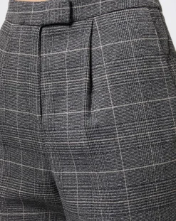 Esprit Pantalons|Pantalon carotte Prince de Galles lurex gris