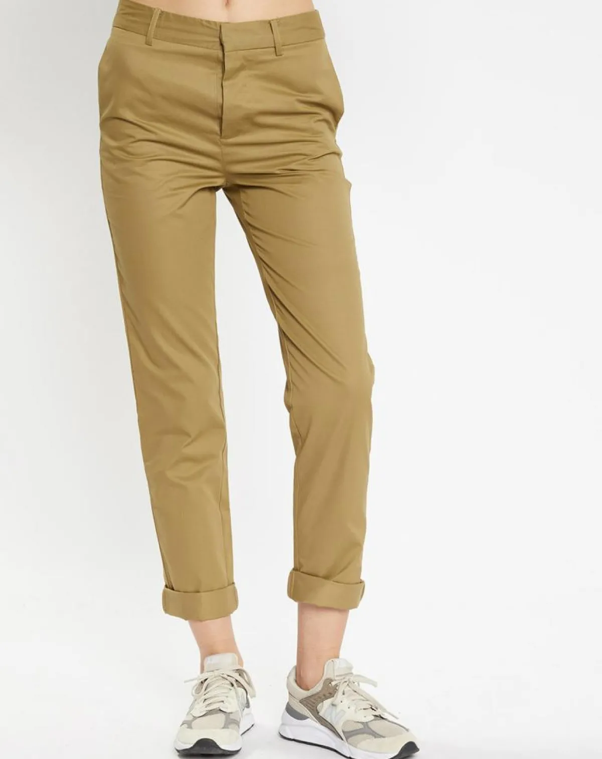 Galeries Lafayette Pantalons|Pantalon chino Charles kaki clair