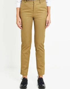 Galeries Lafayette Pantalons|Pantalon chino Charles kaki clair