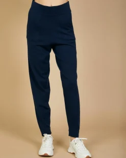 Cashmere Tribu Pantalons|Pantalon de Jogging en Laine & Cachemire Olivia nuit/marine
