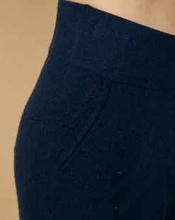 Cashmere Tribu Pantalons|Pantalon de Jogging en Laine & Cachemire Olivia nuit/marine