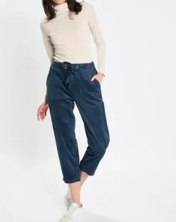 Marc O'Polo Pantalons|Pantalon de Jogging en Velours de côtelé bleu marine