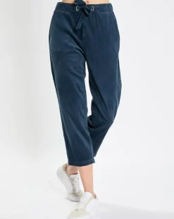 Marc O'Polo Pantalons|Pantalon de Jogging en Velours de côtelé bleu marine