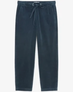 Marc O'Polo Pantalons|Pantalon de Jogging en Velours de côtelé bleu marine