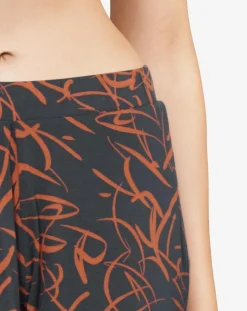 Femilet Lingerie, Nuit|Pantalon de pyjama Volcano imprimé noir/orange