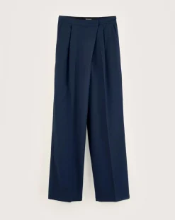 Bellerose Pantalons|Pantalon de tailleur 100% Laine Tom naval