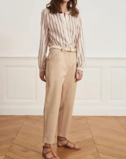 La Petite Francaise Pantalons|Pantalon droit Patrice beige