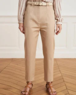 La Petite Francaise Pantalons|Pantalon droit Patrice beige
