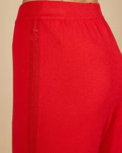 Cashmere Tribu Pantalons|Pantalon en Coton & Cachemire Salomé groseille