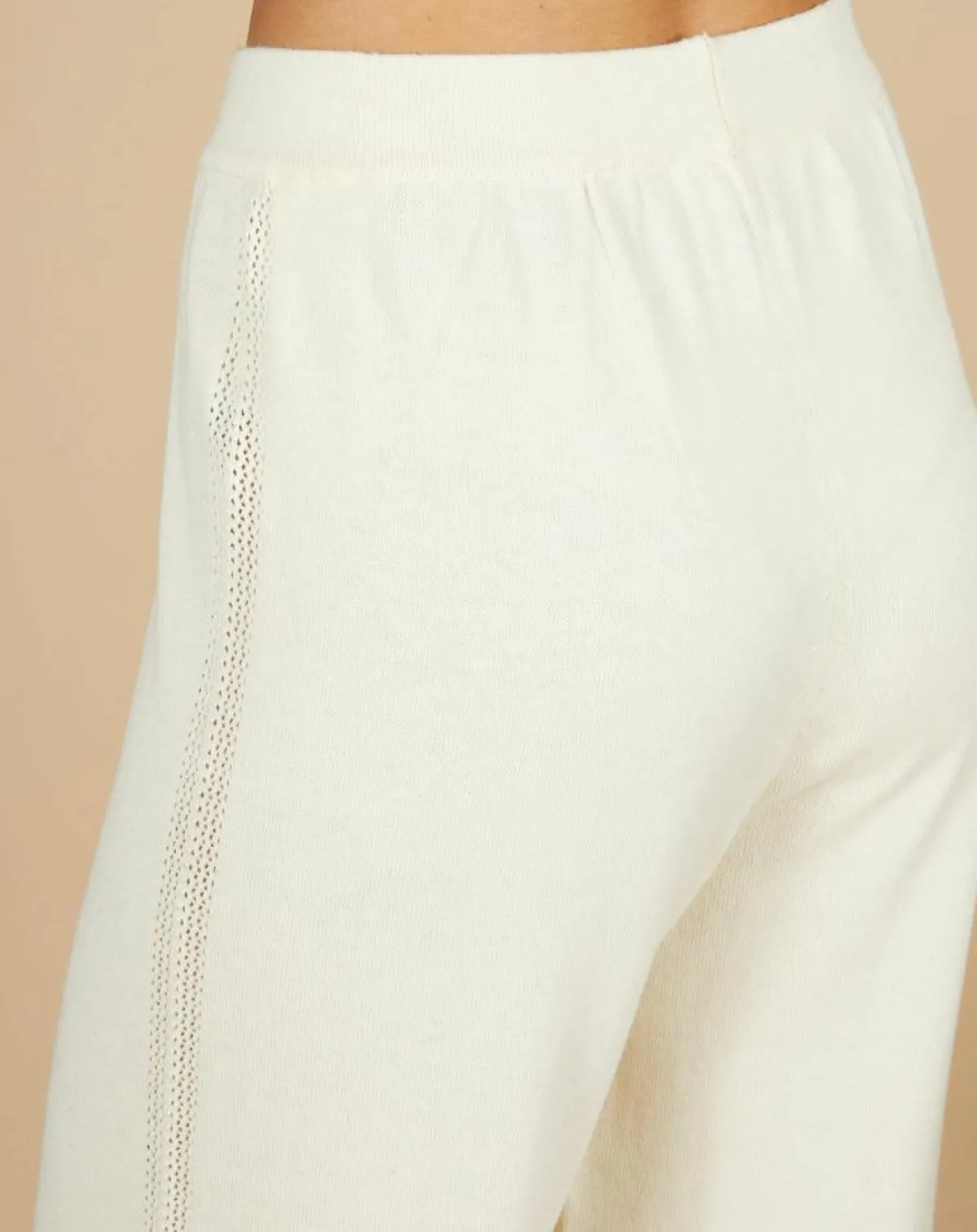 Cashmere Tribu Pantalons|Pantalon en Coton & Cachemire Salomé blanc cassé