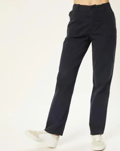 Harris Wilson Pantalons|Pantalon en Coton & Lin Cora marine