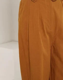 See u Soon Pantalons|Pantalon en Coton & Lin Jeanne brique