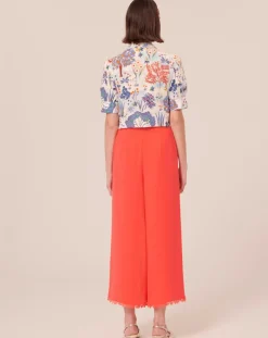 Tara Jarmon Pantalons|Pantalon en crêpe corail