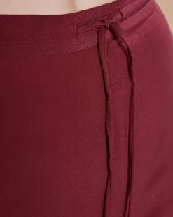 Mare di Latte Pantalons|Pantalon en Crêpe de Soie Tiago noir tomate