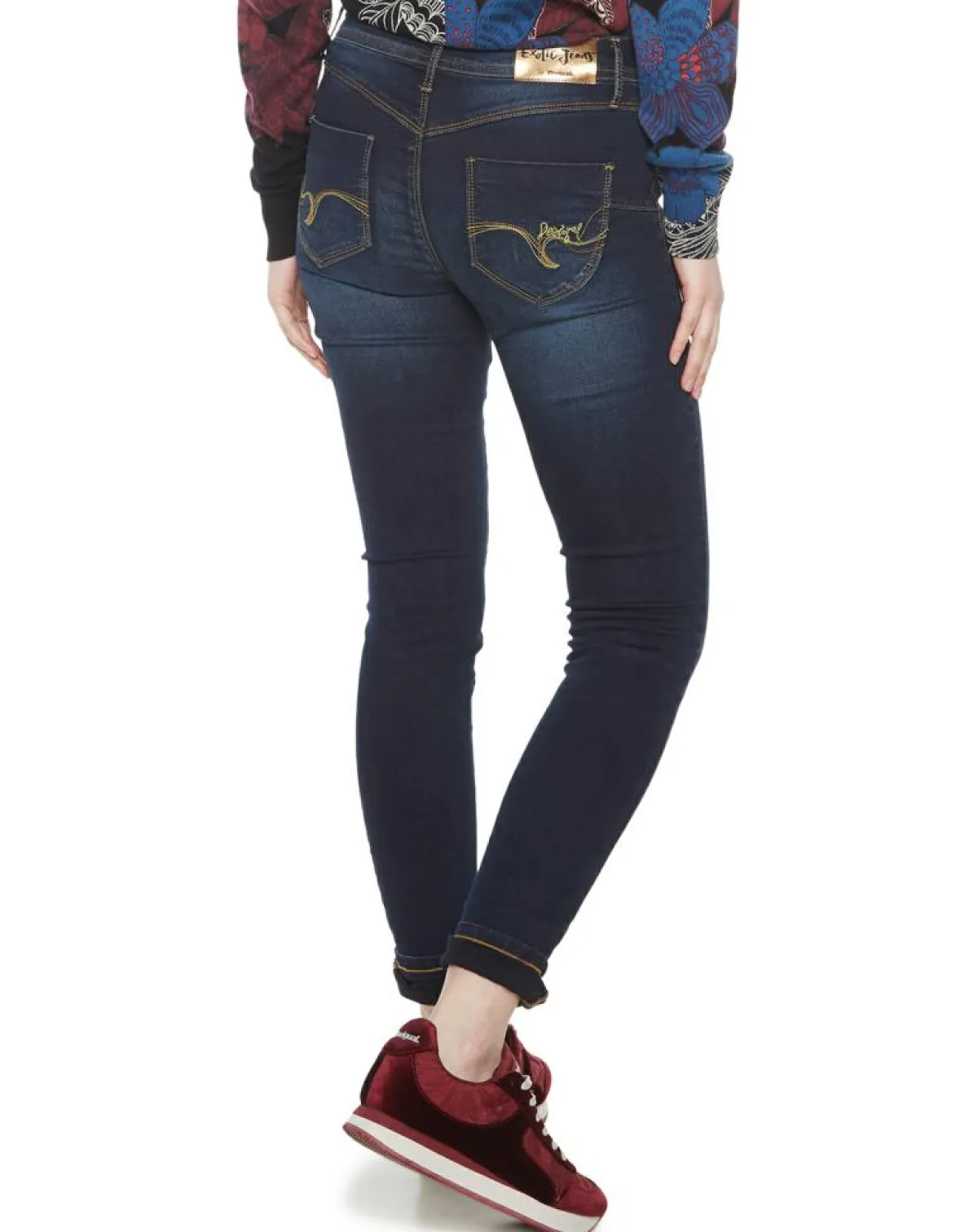Desigual Jeans|Pantalon en Denim bleu foncé