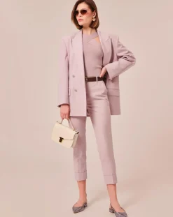 Tara Jarmon Pantalons|Pantalon en Laine froide mélangée parme