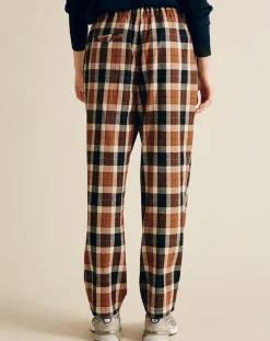 Chloé Stora Pantalons|Pantalon en Laine mélangée Proust à carreaux camel/noir