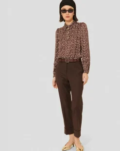 Tara Jarmon Pantalons|Pantalon en Laine mélangée Philippa chocolat