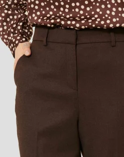 Tara Jarmon Pantalons|Pantalon en Laine mélangée Philippa chocolat