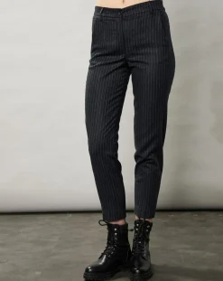 Hartford Pantalons|Pantalon en Laine mélangée Perfect rayures brutes/charbon