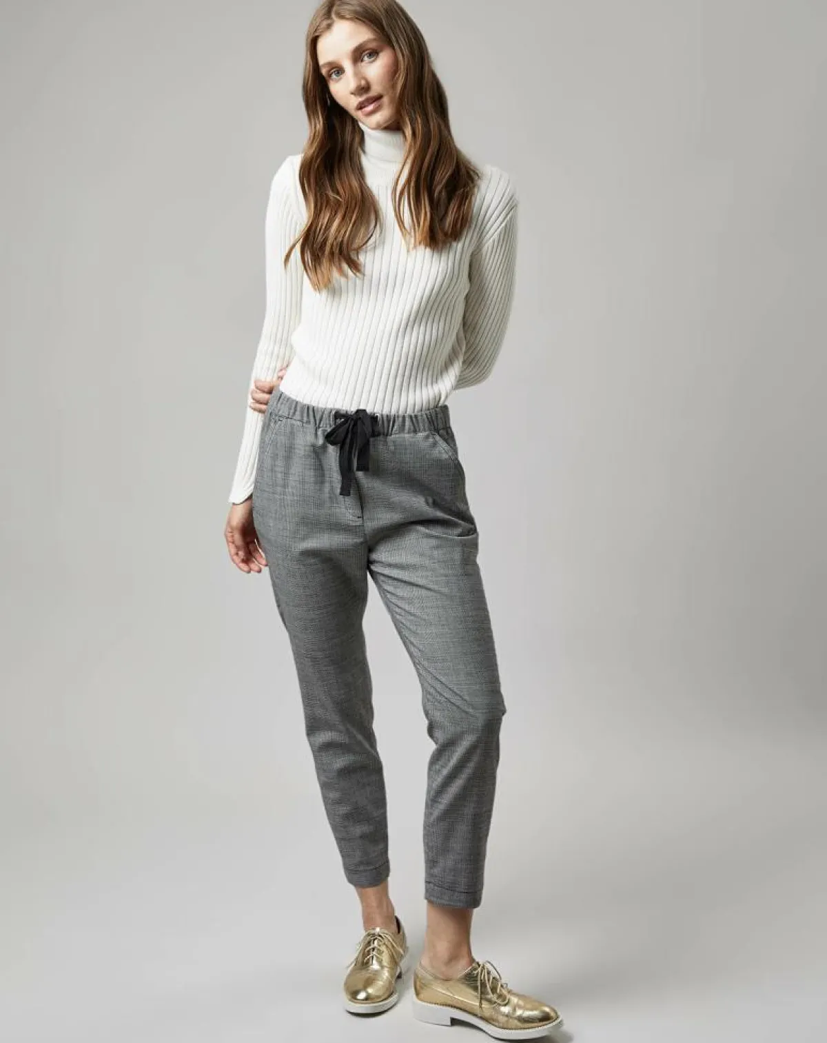 Marc O'Polo Pantalons|Pantalon en Laine mélangée Tapered Rygge gris